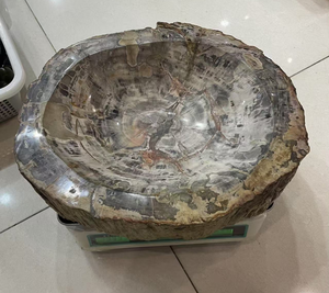 ชามฟอสซิลไม้ธรรมชาติขนาดใหญ่สำหรับตกแต่งบ้าน - Product Image 5