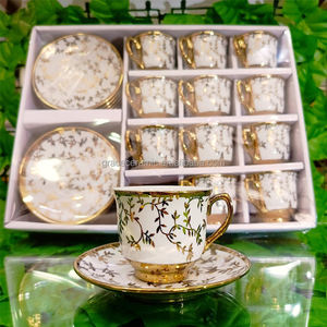 90ml Design personnalisé Moyen-Orient <span class=keywords><strong>Arabe</strong></span> <span class=keywords><strong>Algérien</strong></span> Turc Marché Céramique Porcelaine Ensemble de tasses à café plaqué or - Product Image 3