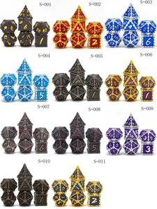 Оптовые наборы высококачественных металлических кубиков для DND (от D4 до D20), из цинкового сплава, многогранные, 7 штук, для игр D&D - Product Image 6