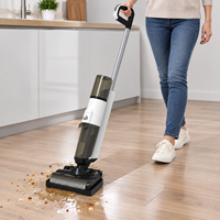 180 °   Aspirateur sans fil à aspiration humide et sèche, auto-nettoyant, pour sols durs, marbre, carrelage, bois, stratifié
