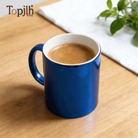 Tasse en céramique plaquée Topjlh 11oz vierge pour sublimation, compatible lave-vaisselle, pour impression par transfert thermique, vente en gros