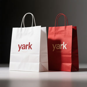 Sacs en papier d'achat personnalisés en gros avec logo imprimé, sacs en papier kraft coloré traité - Product Image 5