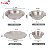 Ensemble de 4 plats à sauce soja en acier inoxydable de style japonais, très vendu, assiettes à condiments populaires, plateaux de service, ensemble de coupes à sauce