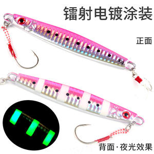 25 40g 60g 80g 100g 120 150g 180g <span class=keywords><strong>Leurre</strong></span> de pêche artificiel dur à effet lumineux coulant, jigging métallique en eau profonde, tranche pour marlin et brème - Product Image 4