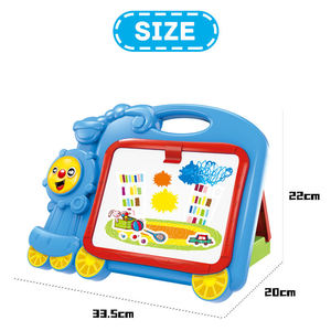 Tableau d'écriture et de dessin double face motif dessin animé (Train, Hippopotame, Vache) – Tableau noir et tableau blanc – Jouet éducatif pour l'éveil des enfants – Cadeau pour enfants - Product Image 6