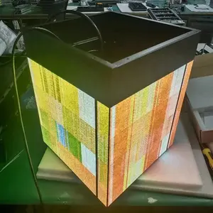 Plug and play layar led kubus berputar 4 sisi, layar display led kubus kecepatan penyegaran tinggi dengan perlindungan pesta kubus led