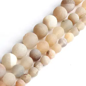 6MM 8MM 10MM Kusam Polandia Bulat Matte Bambu Agates Bulat Beads untuk Perhiasan Membuat DIY