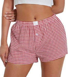 Pantalones cortos de mujer Y2k Pijamas Shorts Gingham Cute Pj Pantalones cortos Plaid Lounge Shorts Sleep Bottoms Elástico Boxers Streetwear - Product Image 5