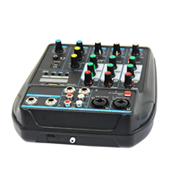 Mini console de mixage audio DJ, contrôleur audio, mixeur 4 canaux pour ordinateur domestique, diffusion en direct