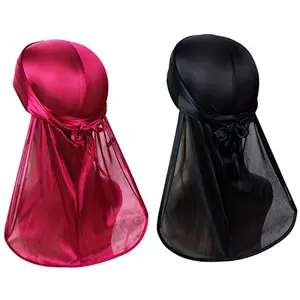 SongMay customized silk satin velvet designer silky polyester logo turban custom designer durag for men and women