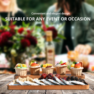 Bandeja grande de madera de acacia de lujo personalizada para servir aperitivos de madera, plato de comida para café, tablas de charcutería, Juego de 3 - Product Image 5