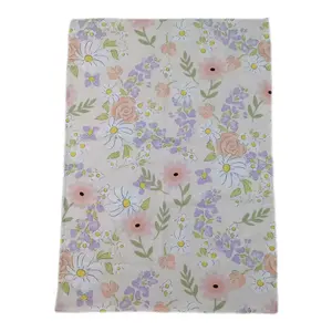 Toalla de té bordada floral personalizada, toalla de cáñamo de lino y algodón rectangular para sublimación, disponible en varios patrones