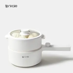 韓国のホットホワイトミニ多機能学生電気ミニ炊飯器調理鍋と蓋付き電気ケトル