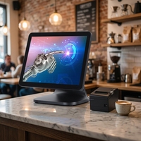 Terminal de point de vente tactile tout-en-un pliable 15 pouces 4 Go 8 Go 128 Go Wifi BT avec écran pour système de commande