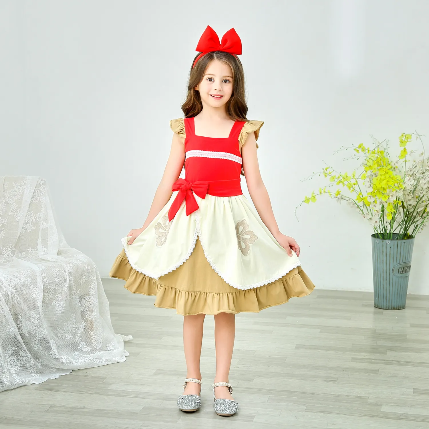 Costume Cosplay d'halloween pour petites filles, robes de princesse polynéennes, vêtements 29 pièces, D80