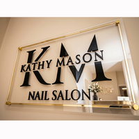 Enseigne en acrylique avec logo imprimé UV, logo personnalisé, enseigne en lettres 3D, panneau publicitaire, enseigne LED pour la décoration de salon