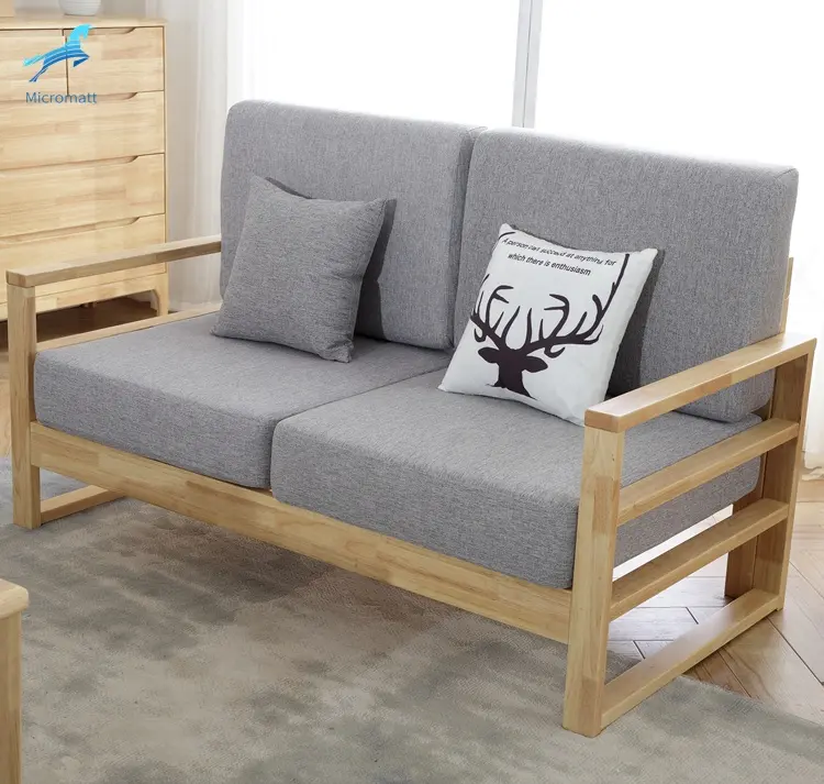 Venta al por mayor, muebles de madera de estilo nórdico, fácil montaje, sofá de esquina de Color de registro