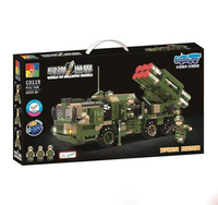 Bonne vente hongqi air défense missile jouet voiture pour enfants militaire mini lanceur blocs de construction véhicules blindés briques