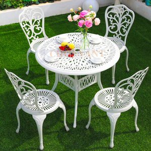 Bronz döküm alüminyum açık mekan mobilyası hafif Bistro sandalye ve otel ve parklar için masa - Product Image 3