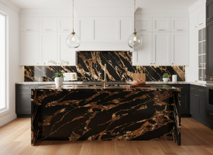 Jade Cosmos Gold de Vietnam, losa grande moderna de 20 mm de grosor para cocinas y baños de hoteles con diseño de modelo 3D - Product Image 3