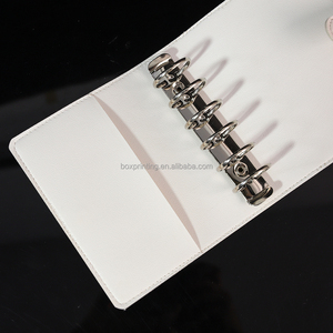 Couverture de carnet A5 en cuir PU avec logo personnalisé, agenda, organisateur, <span class=keywords><strong>classeur</strong></span> à 6 anneaux, feuilles mobiles - Product Image 3