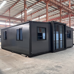 オフィス用ベッドルームヴィラ屋外ホテルモールショップ用20ft拡张モジュラー折りたたみコンテナハウススチールウッドサンドイッチパネル