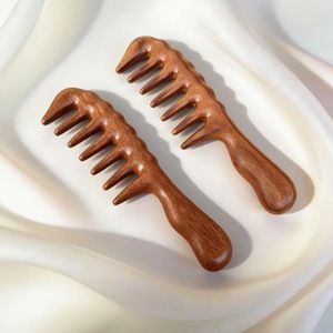 Sandalwood <b>Comb</b> Head Meridian <b>Comb</b> Massager for Unclogging Long Handle <b>Wide</b> Tooth <b>Comb</b> Head Massage - Product Image 4