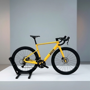 Vélo <span class=keywords><strong>de</strong></span> route DFQ en carbone intégral super léger <span class=keywords><strong>de</strong></span> 61 cm, grandes tailles, 24 vitesses, roues en carbone, guidon intégré, frein à disque, 386bb Racing - Product Image 1