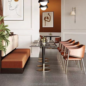 Sofa de cabine de barre d'hôtel de conception moderne de luxe et <span class=keywords><strong>chaises</strong></span> de table de salle à manger pour des écoles Dessert et des cafés ou des clubs - Product Image 5