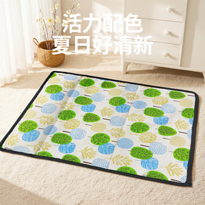 Pet Cotton Linen <b>Mat</b> Rectangle Cartoon Pattern Dog Cat Sleeping Pad <b>Small</b> Medium Pets Comfortable Cooling <b>Mat</b> - Product Image 2