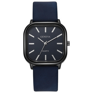 Stylish and elegant square dial leather strap quartz <b>watch</b> for <b>men</b> and women - Product Image 4