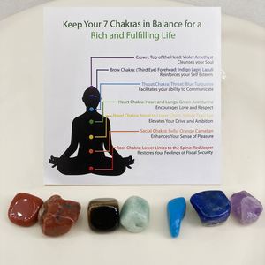 7 Chakra Stones Meditation Set for Reiki Healing Meditation Chakra Balancing or Ritual - Product Image 2