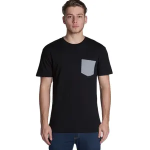 Mens t-shirt produttore tasca personalizzato tee shirt in cotone t shirt con tasca contrasto