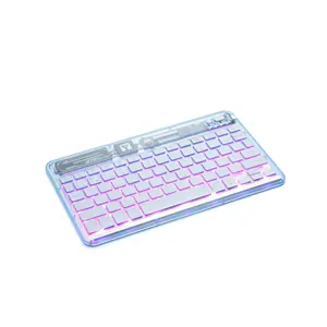 Aksesori Tablet Keyboard BT Nirkabel Keyboard Rgb Backlit Transparan Ultra Tipis untuk Ipad 10