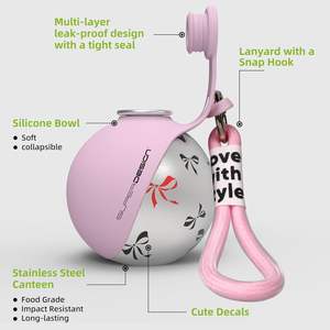 Botella de agua para perros Super Design de 3.42 x 3.42 x 3.54 pulgadas, de acero inoxidable, portátil, a prueba de fugas, para viajes, para perros pequeños - Product Image 3