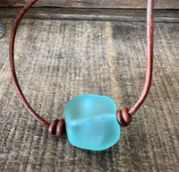 Zooying cuir collier ras du cou surfeur verre perles pierre collier pour femmes bijoux