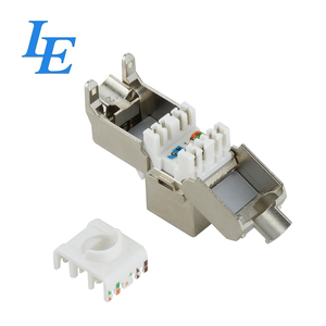 Prise Keystone femelle LE blindée 180 degrés sans outil 8P8C STP FTP Cat6 Cat6A argentée - Product Image 5