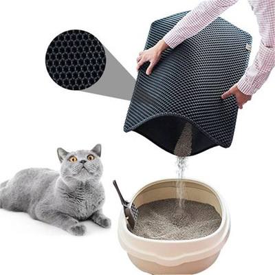 Caja de arena para gatos EVA de nido de abeja bonita superventas de Amazon de doble capa a prueba de humedad, alfombrilla para atrapar gatitos