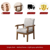 Fauteuil minimaliste en bois massif et tissu rembourré, chaise individuelle pour salon, bureau ou salle de réunion