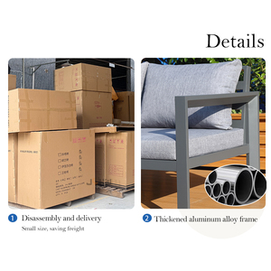 Best Seller moderno divano da <span class=keywords><strong>giardino</strong></span> esterno in alluminio Set soggiorno da <span class=keywords><strong>pranzo</strong></span> cortile mobili da <span class=keywords><strong>giardino</strong></span> rimovibili in metallo Top Seller - Product Image 4