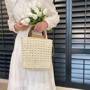 Sacs en paille tressés d'été en gros pour femmes, sacs à <span class=keywords><strong>main</strong></span>, sacs à bandoulière ajourés, sacs de plage en paille - Product Image 6