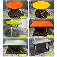 Table ronde pliable moderne en acier inoxydable à double couche pour petit appartement, location de maison, salle à manger, usage domestique, devoirs, extérieur, stand