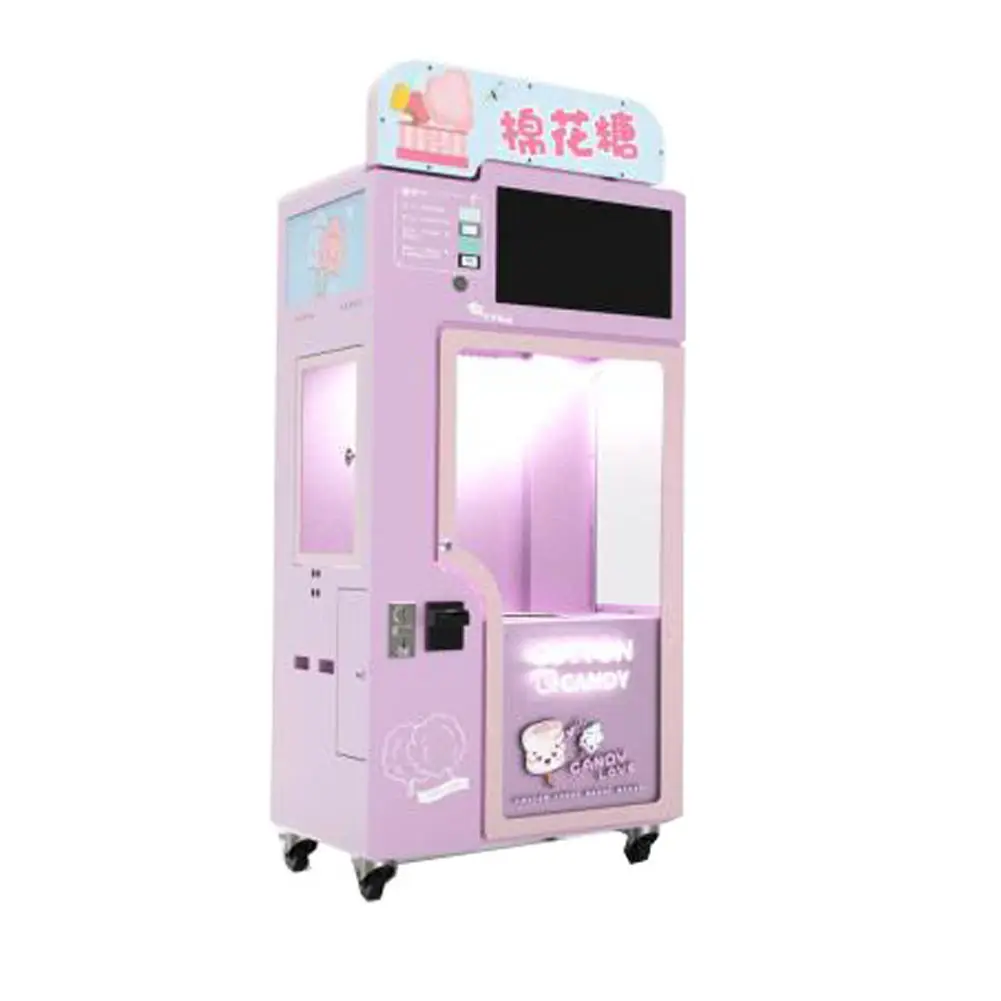 Лидер продаж, новая модель, автоматический коммерческий Электрический цветочный аппарат для хлопковой конфеты, автоматический торговый автомат для хлопковой конфеты