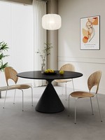 Table et chaises en pierre mate blanc pur pour petit appartement, design moderne et simple, multifonctionnel
