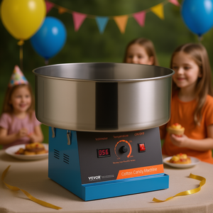 Machine à Barbe à Papa Vevor 1000W, Bol en Acier Inoxydable Bleu, Machine à Sucre Commerciale pour Fêtes d'Anniversaire et Réunions Familiales - Product Image 2