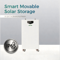 Système de stockage d'énergie solaire avec batterie LiFePO4 IP65 51,2V 314Ah 16kWh, BMS intelligent, WiFi et Bluetooth pour alimentation de secours domestique