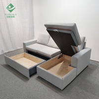 Iving room-sofá Seccional de color blanco, cama con almacenamiento para ananada rarawer