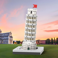 Modèles de la tour inclinée de Pise City MINI, ensembles de cadeaux de bâtiments célèbres, jouets de parc, ensembles de blocs de construction DIY MOC, jouets pour enfants MOC4176