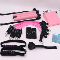 Kit de barre de Pilates avec bandes de résistance élastiques réglables, ensemble d'entraînement intelligent pour hommes/femmes, yoga, fitness, squats, étirements, sans matériels supplémentaires
