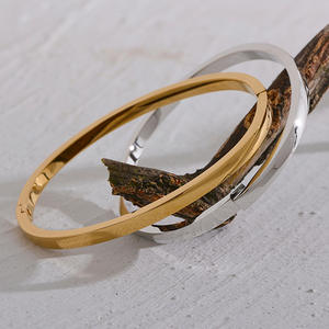 Pürüzsüz bilezik moda takı su geçirmez paslanmaz çelik 18k altın PVD kaplı açık bilezik kadınlar için klasik takı hediye - Product Image 4